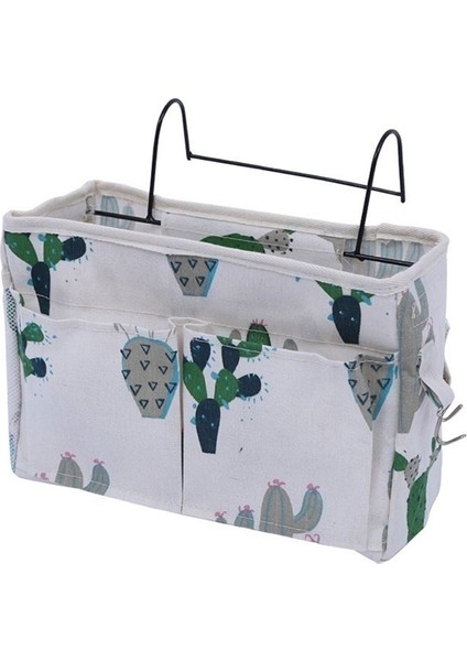 No.4 Tarzı Yanı Başucu Asma Düzenleyici Cep Saklama Çantası Askı Dolabı Düzenleyici Tuval Yatak Odası Banyo Dergi Tote Saklama Organizatörü (Yurt Dışından)