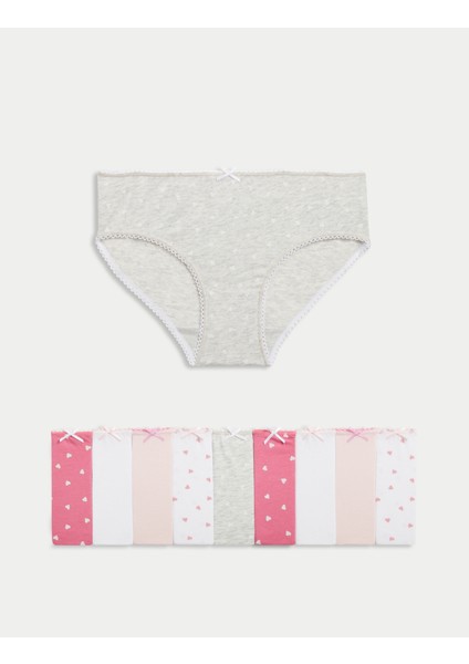 10'lu Kalp Desenli Külot Seti (2-14 Yaş)