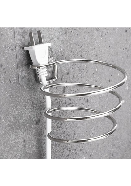 Xifu Shop C Kaymaz Halka Stili Yok Duvar Askılı Saç Kurutma Makinesi Tutucu Banyo Rafı Depolama Hairdryer Tutucu Askılık Organizer Banyo Raflar Depolama (Yurt Dışından)