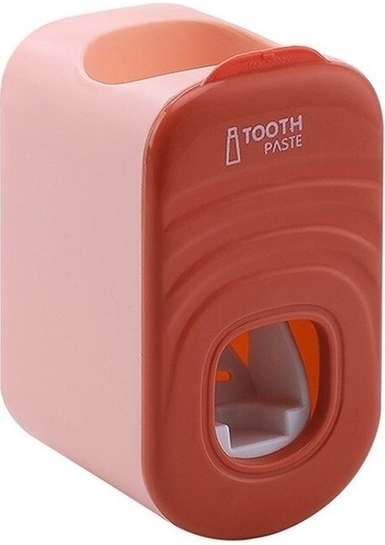 Bej Otomatik Diş Macunu Dağıtıcı Duvara Monte Braket Toz Geçirmez Diş Fırçası Tutucu Banyo Aksesuarları Seti Sıkıcı Ev Depolama Rafı (Yurt Dışından)