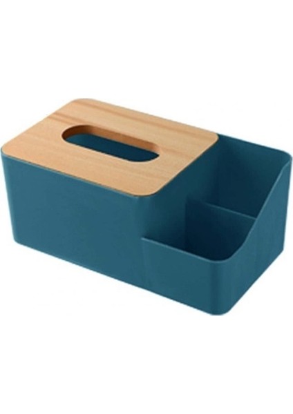 Mavi Stil Ev Için Çok Fonksiyonlu Kağıt Havlu Kutusu Pp Yaratıcı Toz Geçirmez Bireysel Izgaralar Kağıt Havlu Tutucu Uzaktan Kumanda Depolama Kutusu (Yurt Dışından)