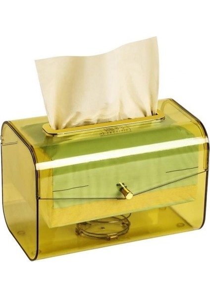 Sarı Stil Ev Için Otomatik Kaldırma Şeffaf Peçete Kağıdı Dağıtıcı Depolama Kutusu Dokular Kutu Bahar Tasarımı (Yurt Dışından)