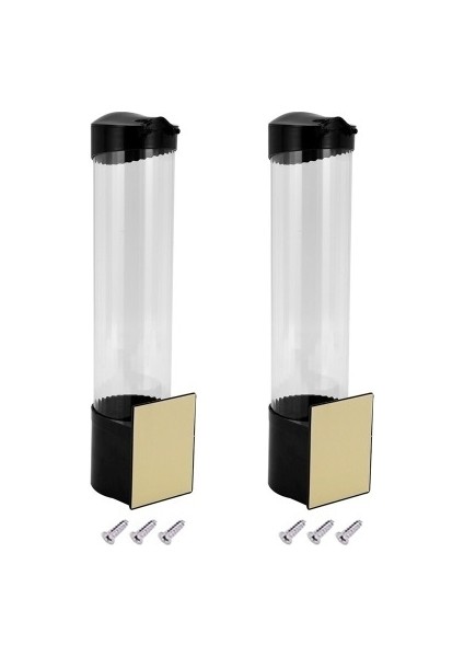 Zhuxi Shop C Siyah Stil Luda 2x Kağıt Bardak Dağıtıcısı Plastik Bardak Tutucu Tek Kullanımlık Otomatik Tutucu Toz Geçirmez Delme Gerektirmeyen Kağıt Bardak Rafı Siyah (Yurt Dışından)