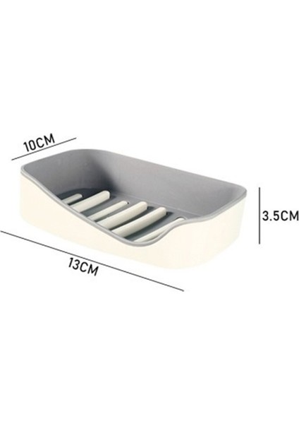 Gri-C Stili Yaratıcı Çift Katmanlı Sabun Rafı Matkap Gerektirmeyen Duvara Monte Çift Katmanlı Sabunluk Sünger Tabak Banyo Aksesuarları Kendinden Yapışkanlı (Yurt Dışından)