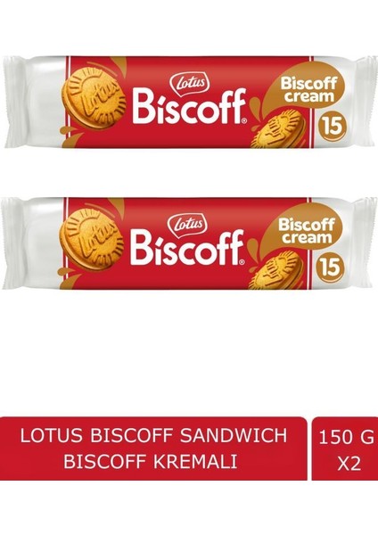 Bıscoff Sandwıch Bıscoff Cream Sürülebilir Kremalı Bisküvi - 150 gr x 2 Adet