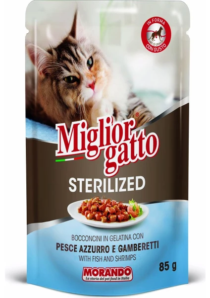 Miglior Gatto Sterilized Balık Ve Karidesli Kedi Konservesi 85 Gr