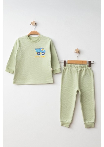 Pijama Takımı Penye Matweis Emprime Kamyon Baskılı Yeşil