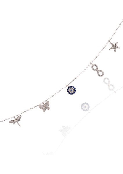 Zirkon Taşlı Nazarlı 925 Ayar Gümüş Kadın Bileklik 201023280 fiyatları