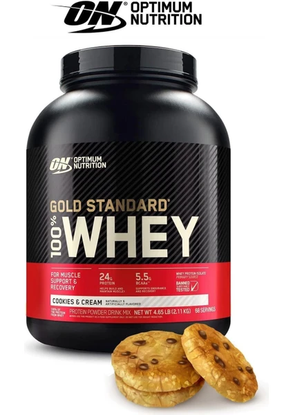 Optimum Nutrition Optimum Kurabiye Aromalı Gold Standard Whey Protein Tozu 2273 gr