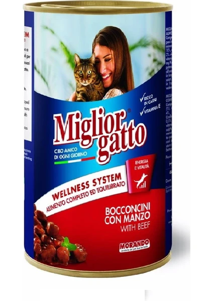 Gatto Manzo Biftekli Yetişkin Kedi Konservesi 405gr