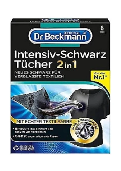 Dr.Beckmann Koyu-Siyah Çamaşırlar İçin Yenileyici ve Renk Koruyucu Mendil 6'lı