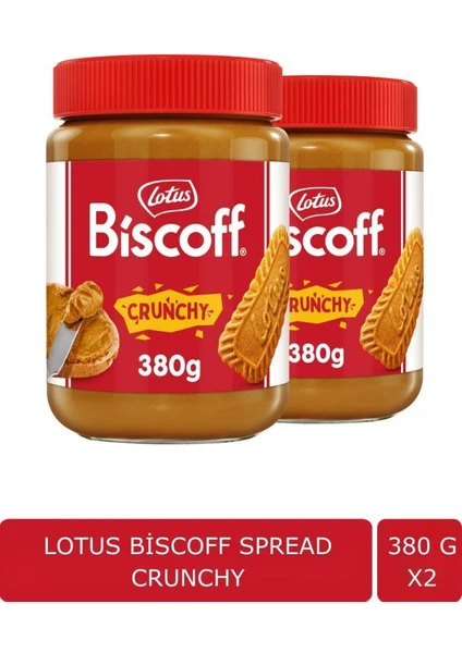 Lotus biscoff Spread Crunchy Sürülebilir Bisküvi Kreması Ezmesi 380 gr x 2 Adet