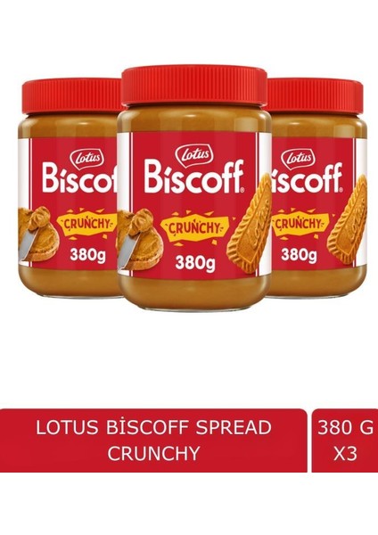 Lotus biscoff Spread Crunchy Sürülebilir Bisküvi Kreması Ezmesi 380 gr x 3 Adet