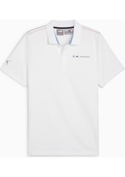 Bmw Mms Jacquard Polo Beyaz Erkek Polo T-Shirt