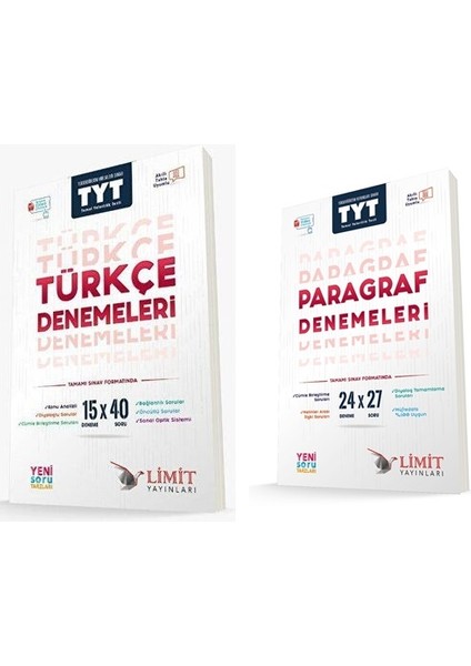 Limit Yayınları TYT Türkçe - Paragraf Deneme 2'li Set 2024