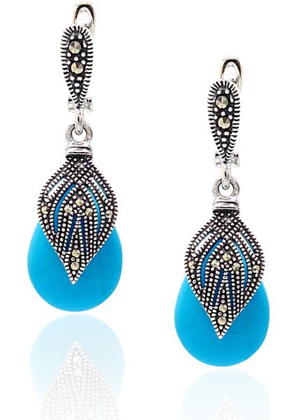 Firuze Taşlı Damla Model Markazit Gümüş Üçlü Takı Seti 201023288 fırsatları