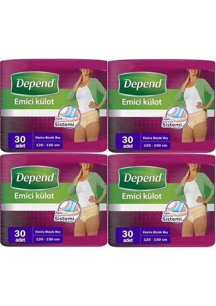 Emici Külot Hasta Bezi Xl - Extra Büyük Kadın 120 Adet (4pk*30)