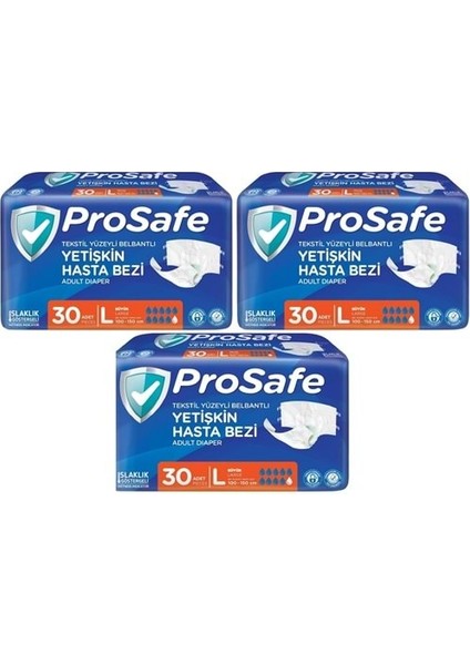Hasta Bezi Yetişkin Bel Bantlı Tekstil Yüzey L-Büyük Boy 90 Adet (3pk*30)