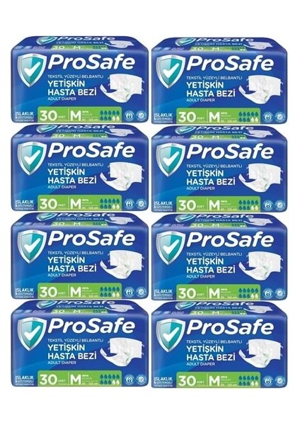 Hasta Bezi Yetişkin Bel Bantlı Tekstil Yüzey M-Orta Boy 240 Adet (8pk*30)