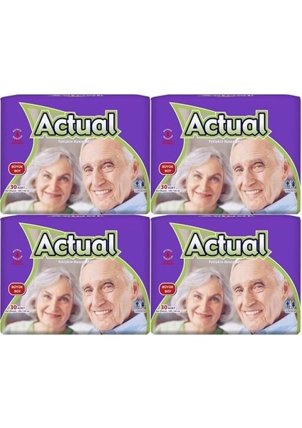 Actual Yetişkin Hasta Bezi Bel Bantlı L-Büyük 120 Adet (4pk*30)