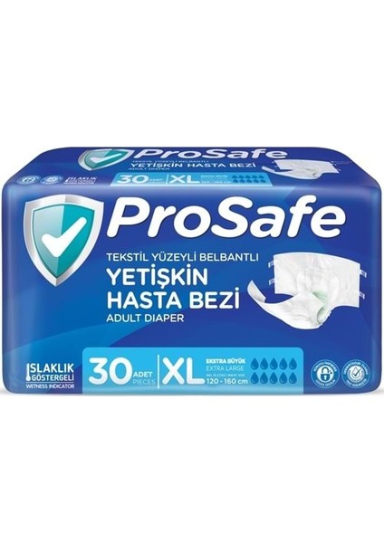 Hasta Bezi Yetişkin Bel Bantlı Tekstil Yüzey Xl-Extra Large Boy 30 Adet Tekli Pk