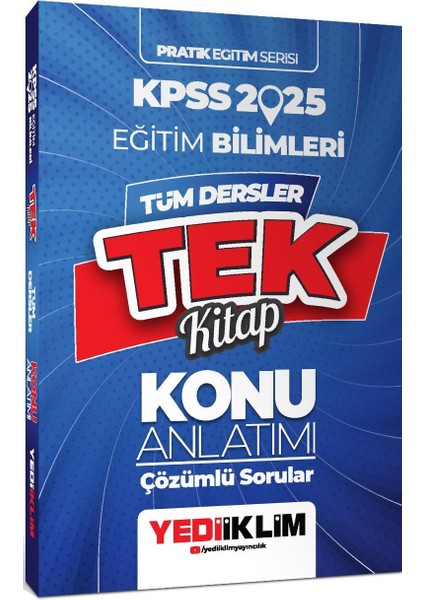 KPSS 2025 Pratik Eğitim Serisi Tüm Dersler Eğitim Bilimleri Tek Kitap Konu Anlatımı Soru İlaveli
