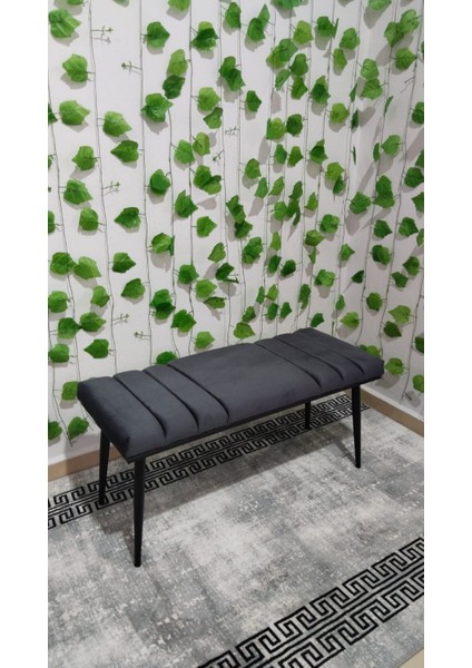 Siyah Metal Ayaklı Metal Kasalı Bench Mutfak Salon Antre Yatak Odası Balkon Puf Bank fiyatları