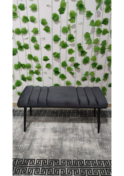 Siyah Metal Ayaklı Metal Kasalı Bench Mutfak Salon Antre Yatak Odası Balkon Puf Bank modelleri