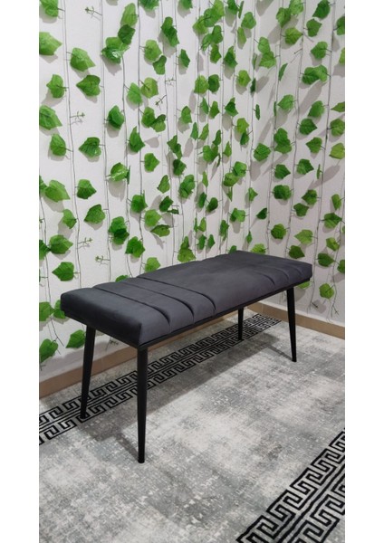 Siyah Metal Ayaklı Metal Kasalı Bench Mutfak Salon Antre Yatak Odası Balkon Puf Bank fırsatları