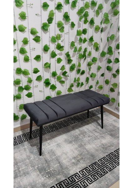 Siyah Metal Ayaklı Metal Kasalı Bench Mutfak Salon Antre Yatak Odası Balkon Puf Bank indirimleri