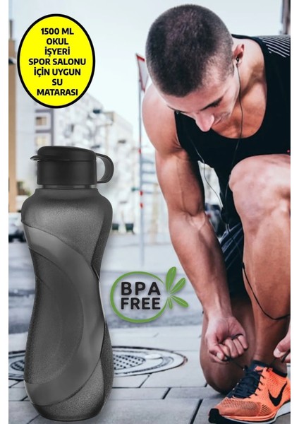Waterfresh 1500 ml Matara Okul Işyeri Spor Salonu Için Uygun & Su Şişesi & Suluk