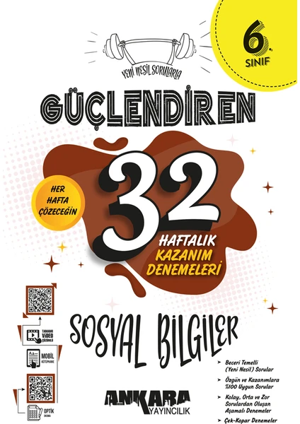 Ankara Yayıncılık 6. Sınıf Güçlendiren 32 Haftalık Sosyal Bilgiler Kazanım Denemeleri 2024-2025 Güncel Baskı