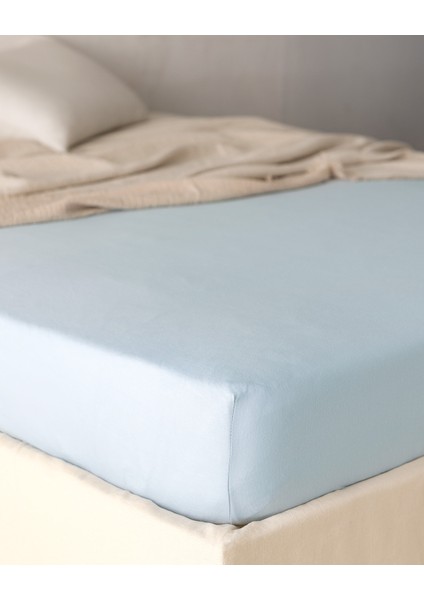 Belle King Size Plus Lastikli Bambu Çarşaf - Mavi