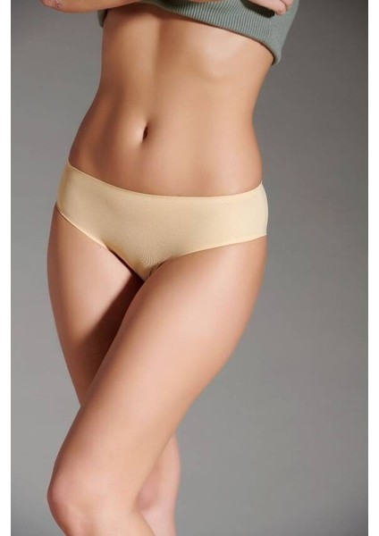 Kadın Lazer Kesim Silikonlu Slip Ten