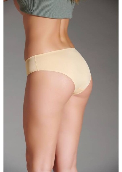 Kadın Lazer Kesim Silikonlu Slip Ten