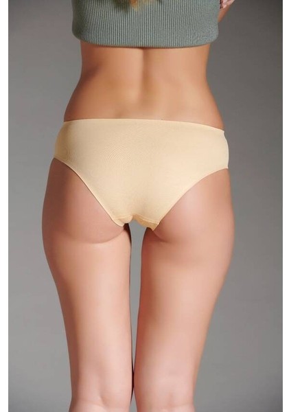 Kadın Lazer Kesim Silikonlu Slip Ten