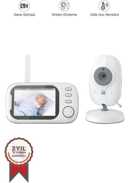 ABM600 Monitörlü Smart Ip Full Hd Akıllı Bebek Kamerası Monitörü Telsiz Güvenlik Kamerası