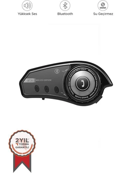 BT35 With Light Rgb Renkli Işıklı ve Yüksek Sesli Bluetooth Kask Intercom Motosiklet Interkom Kulaklık