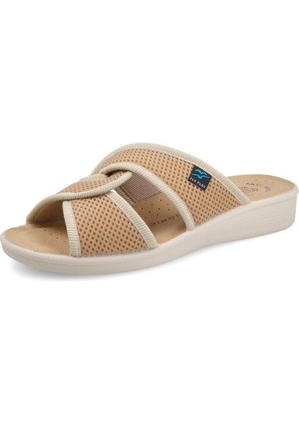 Kadın Terlik 83 G93 Fe Fly Flot Cloth Woman Slıpper Beige fırsatları