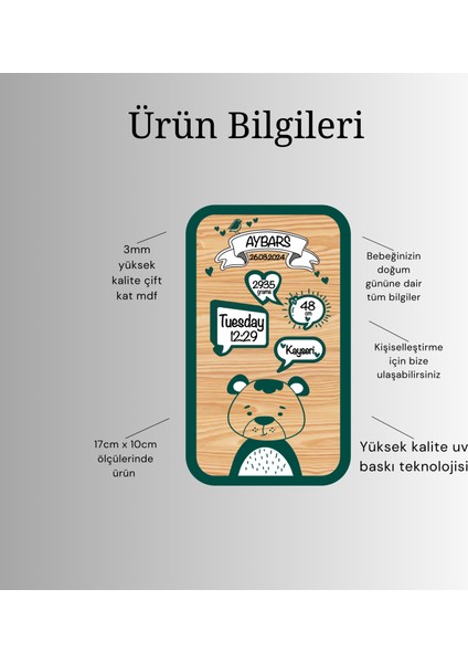 Bella Casa Kids Doğum Günü Hatıra Çerçevesi, Anne Bebek Hediyelik Eşya, Bebek Doğum Günü Hatıra Çerçevesi