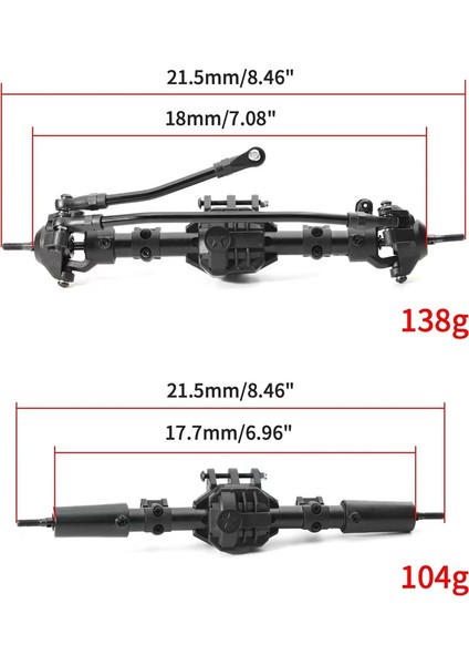 2 Adet Ön ve Arka Diferansiyel Aks Eksenel SCX10 Iı 90046 90047 1/10 Rc Paletli Araba Yükseltme Parçaları Aksesuarları (Yurt Dışından) modelleri