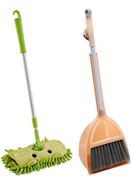 Çocuk Temizlik Temizlik Araçları, 3 Adet Küçük Paspas Küçük Süpürge Küçük Faraş, Küçük Temizlik Yardımcı Seti (3 Parça) (Yurt Dışından)
