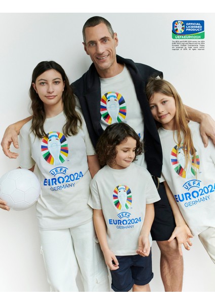 Saf Pamuklu Uefa Euro2024:Trade_Mark: T-Shirt (2-7 Yaş)