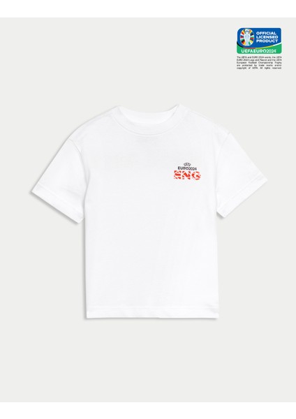 Saf Pamuklu Uefa Euro2024:Trade_Mark: T-Shirt (2-7 Yaş)