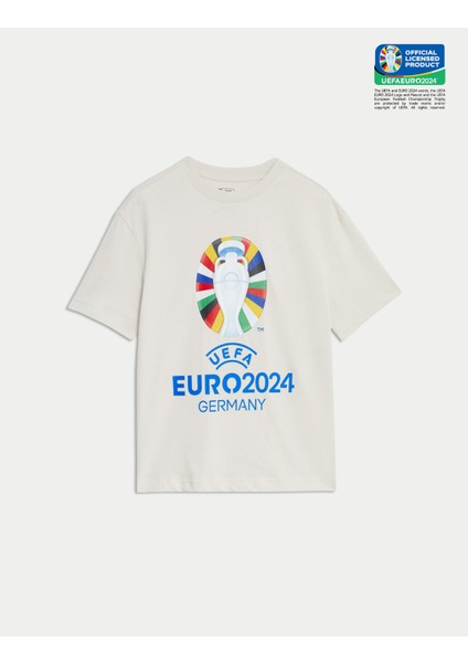 Saf Pamuklu Uefa Euro2024:Trade_Mark: T-Shirt (2-7 Yaş)