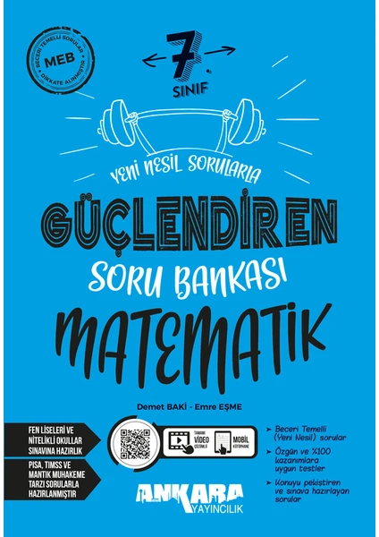 Ankara Yayıncılık 7. Sınıf Matematik Güçlendiren Soru Bankası 2024-2025 Güncel Baskı