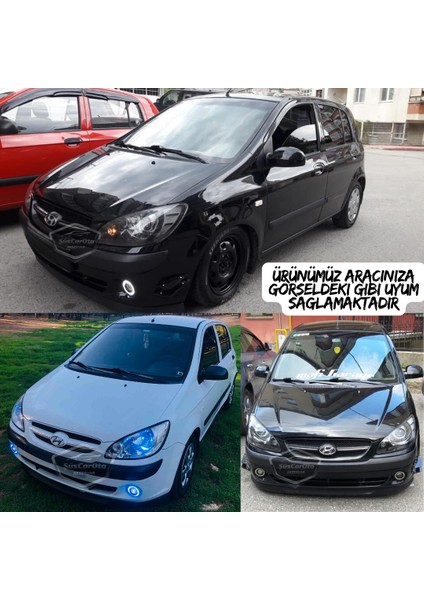 Hyundai Getz 2002–2011 Uyumlu Üniversal Mercekli Angel Sis Farı Metal Su Geçirmez 76 mm Mavi Halkalı Gündüz Farı Angel Eyes 2 Adet fırsatları