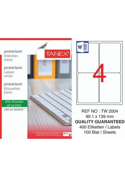TW-2004 99.1X139 mm Lazer Etiket 100LÜ