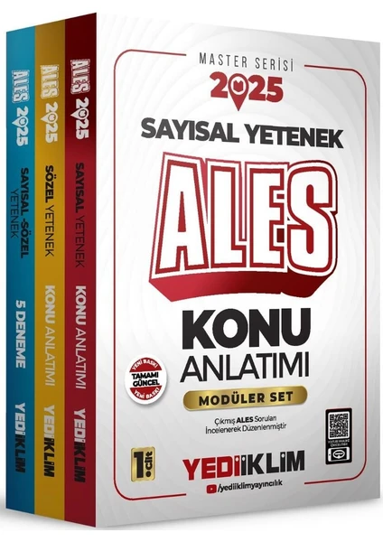 Yediiklim Yayınları 2025 ALES Sayısal Sözel Yetenek Konu Anlatımı ve 5 Deneme Modüler Set