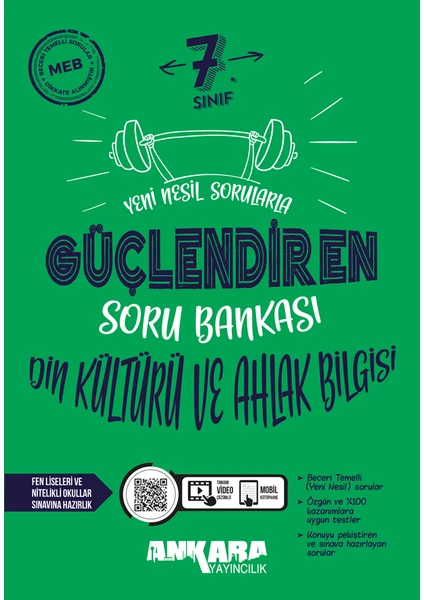 Ankara Yayıncılık 7. Sınıf Din Kültürü ve Ahlak Bilgisi Güçlendiren Soru Bankası 2024-2025 Güncel Baskı